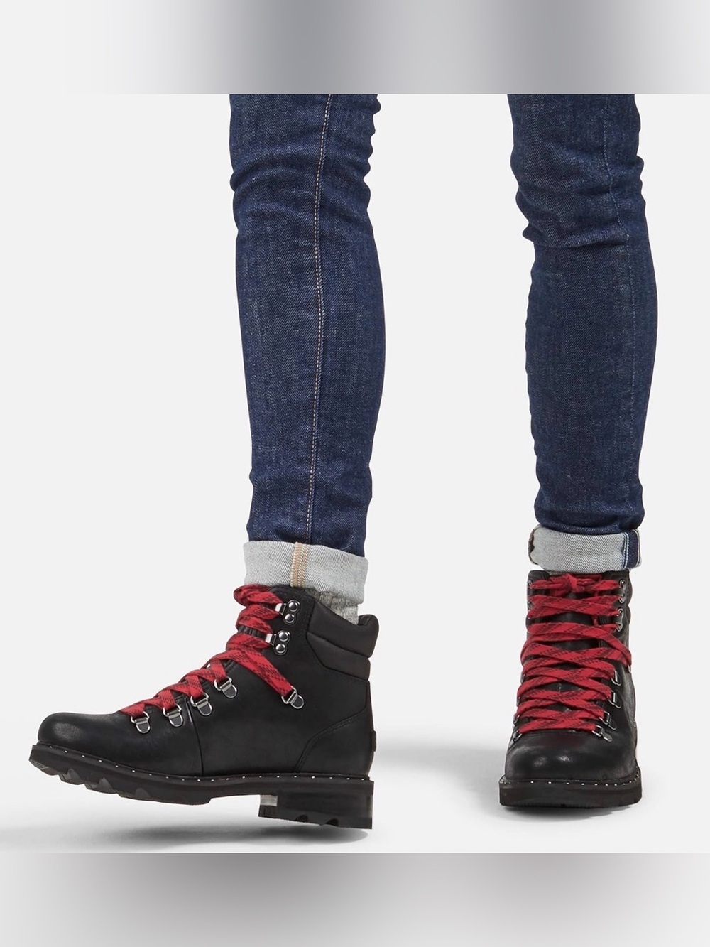 Sorel Lennox Hiking Ankle Boots with Red Laces